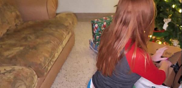 Teen Gets Fucked Under Christmas Tree and Made Squirt